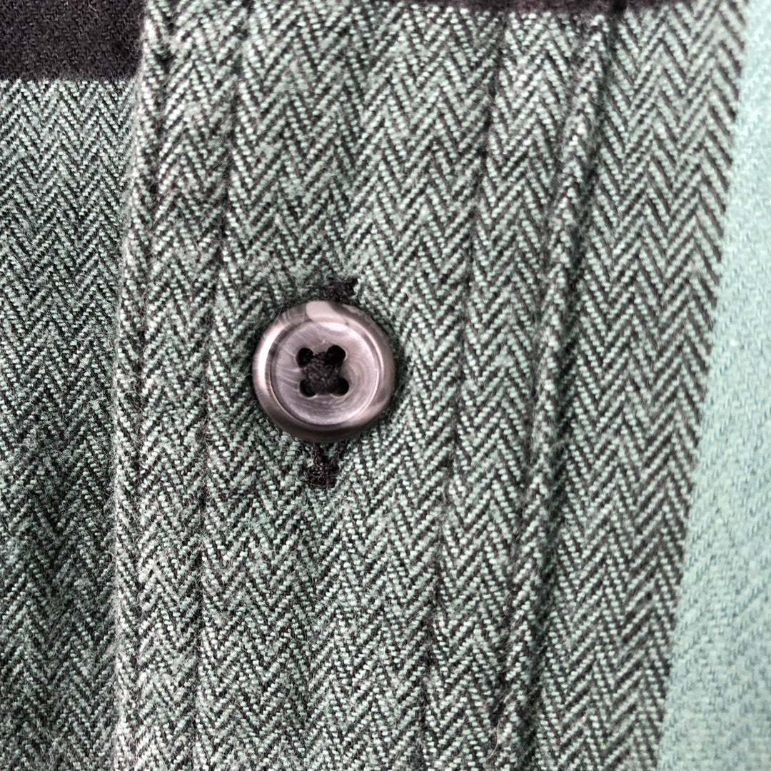 Carhartt Relaxed Fit Buffalo Check Long Sleeve Button-Down Flannel Check Shirt, Men's Size S (approx.) cotton green type Vintage Second Hand