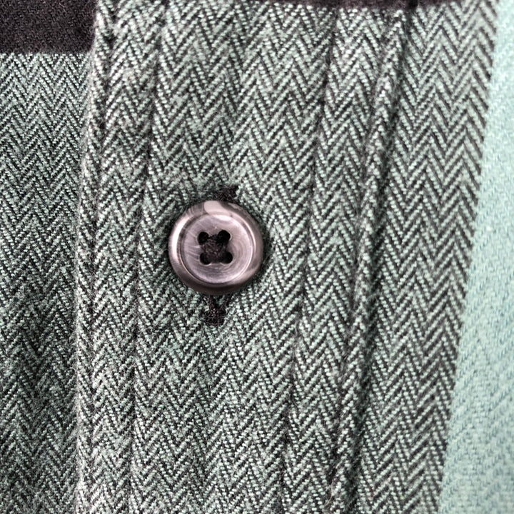 Carhartt Relaxed Fit Buffalo Check Long Sleeve Button-Down Flannel Check Shirt, Men's Size S (approx.) cotton green type Vintage Second Hand