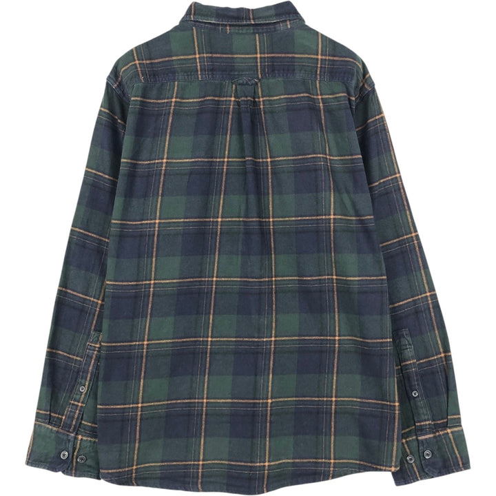 Eddie Bauer Light Flannel Check Shirt, Men's Size XL cotton green type Vintage Second Hand