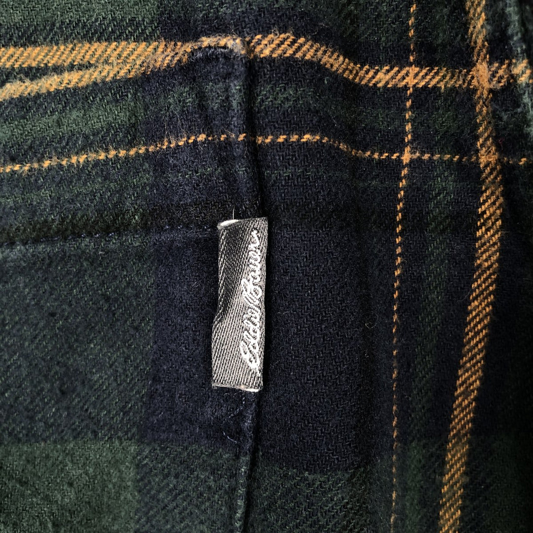 Eddie Bauer Light Flannel Check Shirt, Men's Size XL cotton green type Vintage Second Hand