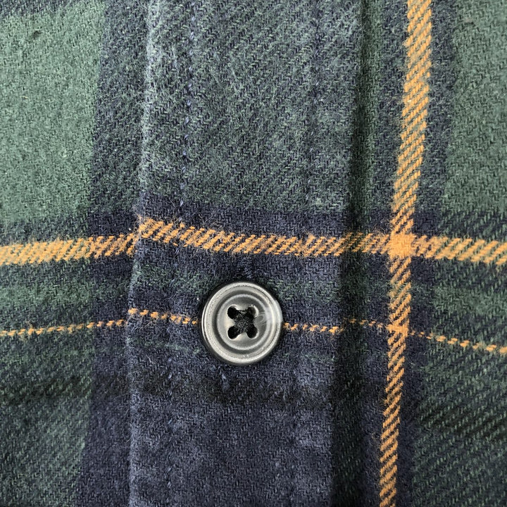 Eddie Bauer Light Flannel Check Shirt, Men's Size XL cotton green type Vintage Second Hand