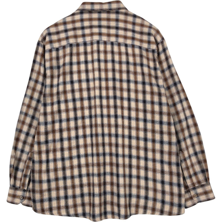 Wrangler Long-Sleeve Light Flannel Check Shirt, Men's Size XL (approx.) unclear Beige type Vintage Second Hand