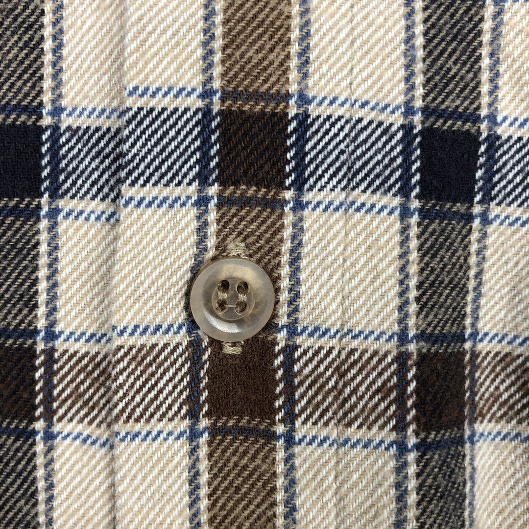 Wrangler Long-Sleeve Light Flannel Check Shirt, Men's Size XL (approx.) unclear Beige type Vintage Second Hand