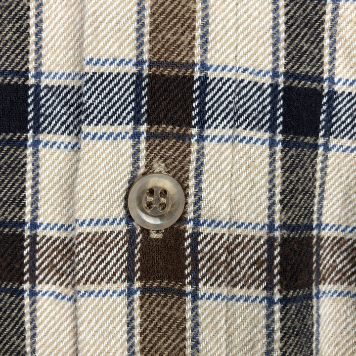 Wrangler Long-Sleeve Light Flannel Check Shirt, Men's Size XL (approx.) unclear Beige type Vintage Second Hand