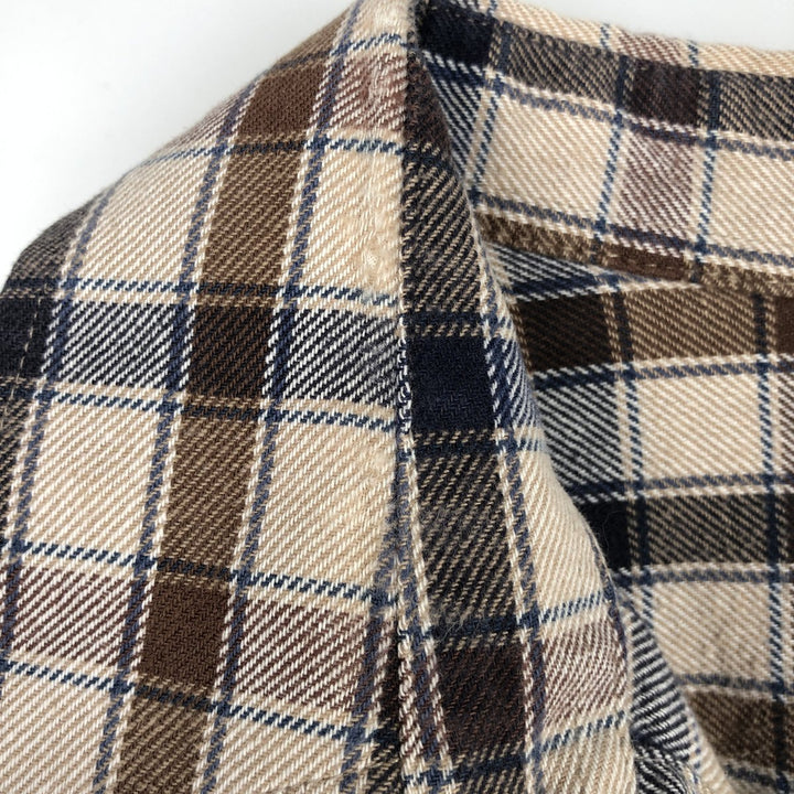 Wrangler Long-Sleeve Light Flannel Check Shirt, Men's Size XL (approx.) unclear Beige type Vintage Second Hand