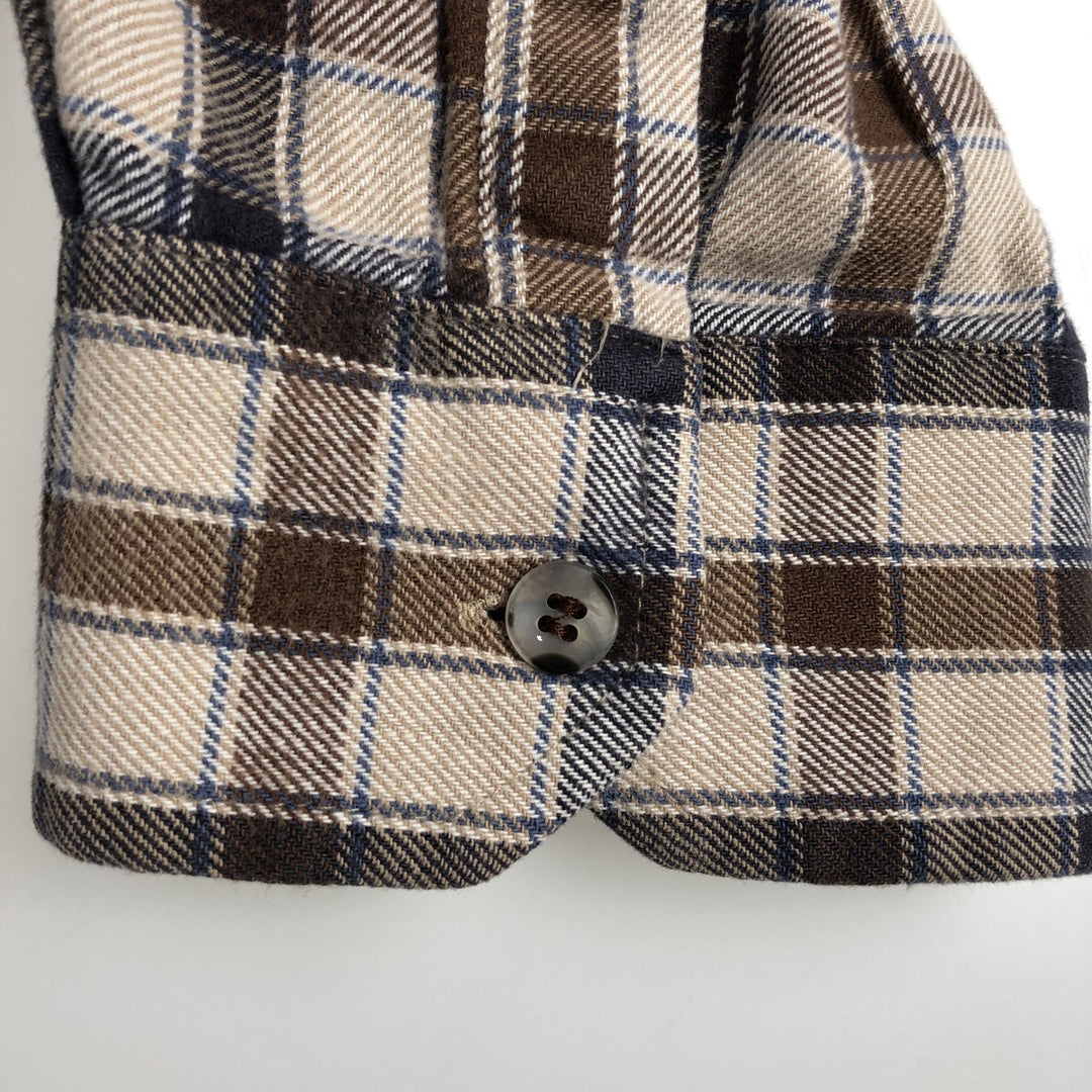 Wrangler Long-Sleeve Light Flannel Check Shirt, Men's Size XL (approx.) unclear Beige type Vintage Second Hand