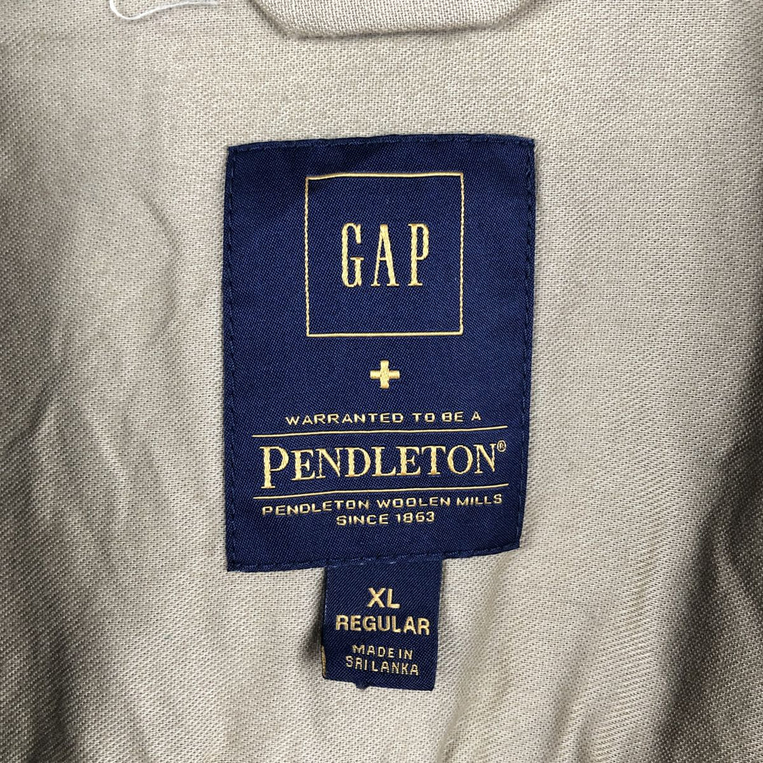 GAP + PENDLETON Long-Sleeve Flannel Check Shirt, Men's Size XL cotton green type Vintage Second Hand