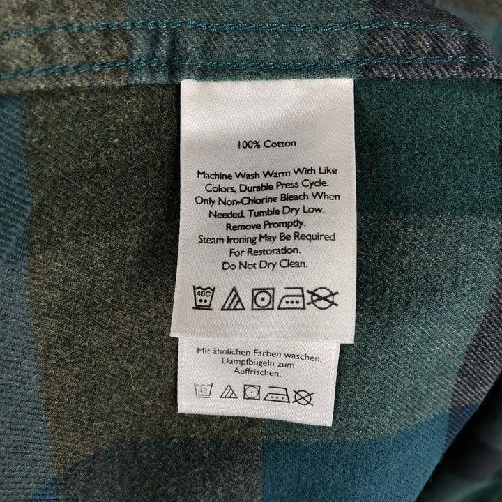 Eddie Bauer CLASSIC FIT Long-Sleeve Button-Down Flannel Shirt, Men's Size XL (approx.) cotton multicolor Vintage Second Hand