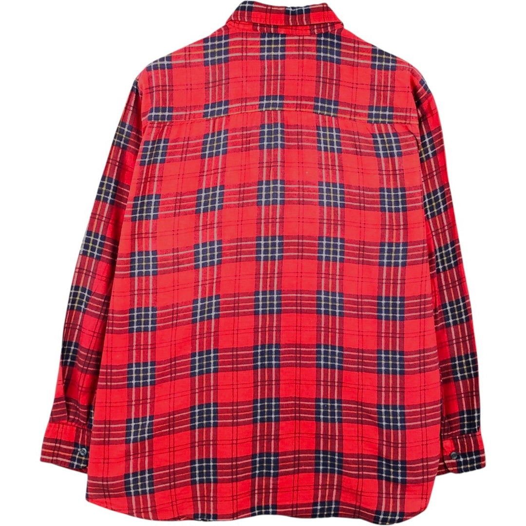 80s-90'S Prestige Global Long-Sleeve Printed Flannel Check Shirt, Men's Size XL (Vintage) cotton red type Vintage Second Hand