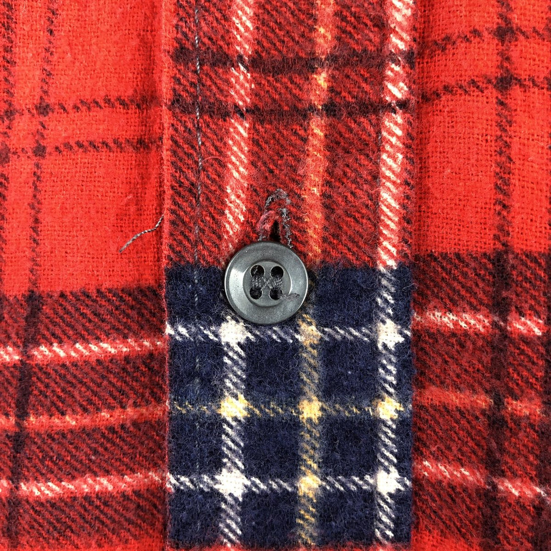 80s-90'S Prestige Global Long-Sleeve Printed Flannel Check Shirt, Men's Size XL (Vintage) cotton red type Vintage Second Hand