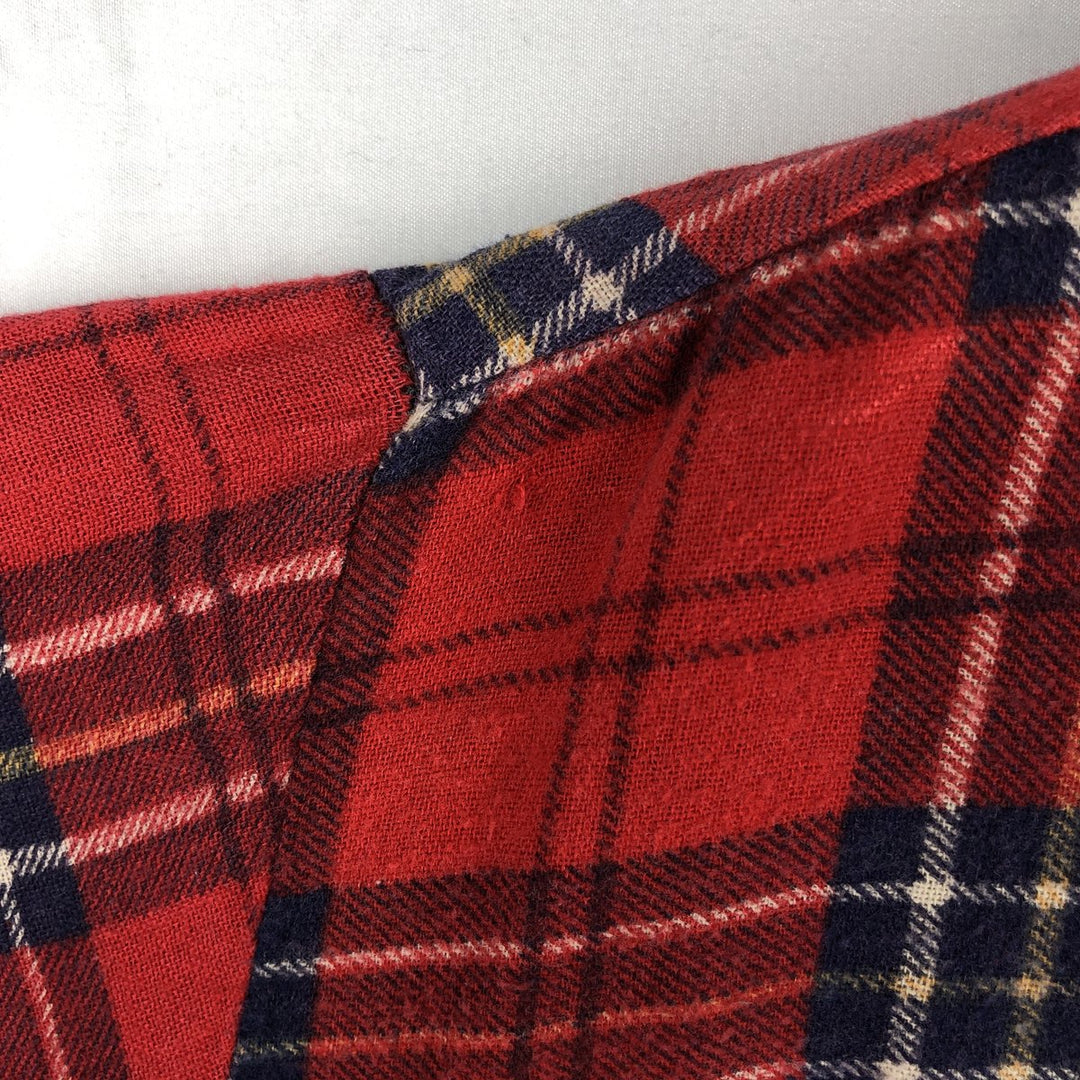 80s-90'S Prestige Global Long-Sleeve Printed Flannel Check Shirt, Men's Size XL (Vintage) cotton red type Vintage Second Hand