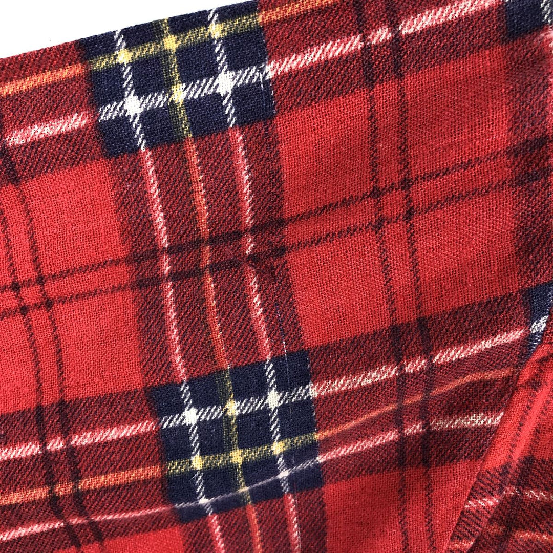 80s-90'S Prestige Global Long-Sleeve Printed Flannel Check Shirt, Men's Size XL (Vintage) cotton red type Vintage Second Hand