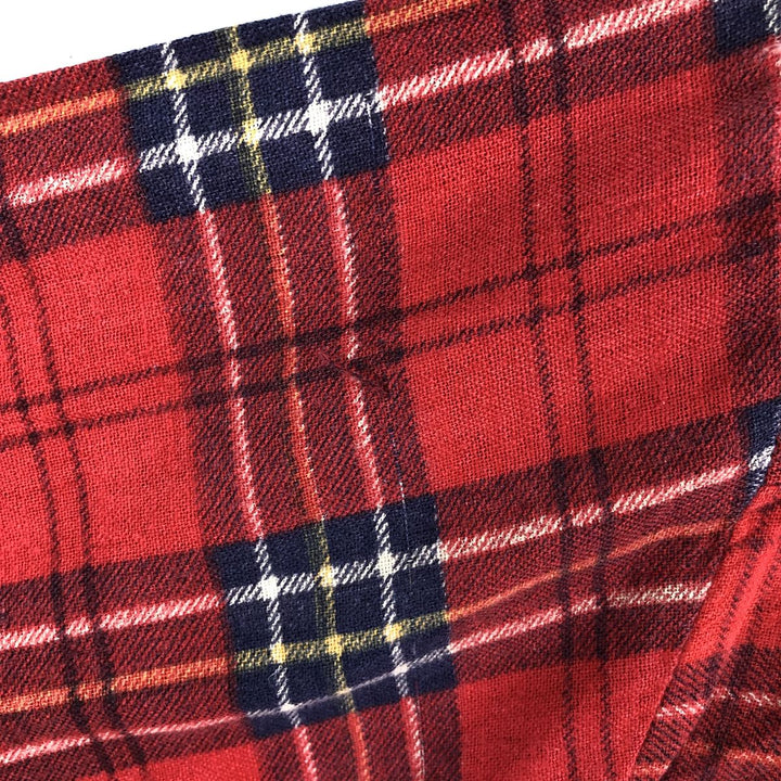80s-90'S Prestige Global Long-Sleeve Printed Flannel Check Shirt, Men's Size XL (Vintage) cotton red type Vintage Second Hand