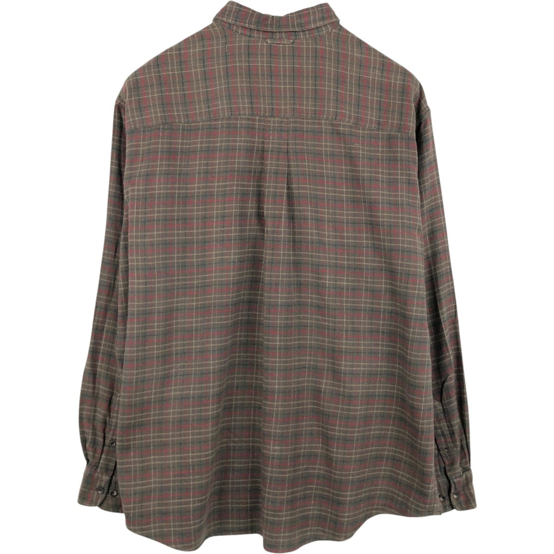 90s-00'S Timberland WEATHERGEAR Long-Sleeve Flannel Check Shirt, Men's XL (approx.), Vintage cotton brown type Vintage Second Hand