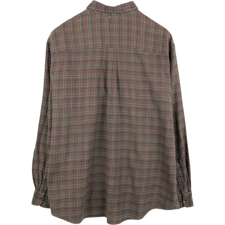 90s-00'S Timberland WEATHERGEAR Long-Sleeve Flannel Check Shirt, Men's XL (approx.), Vintage cotton brown type Vintage Second Hand