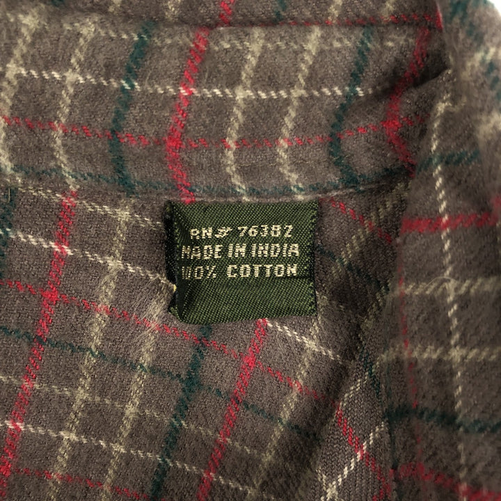 90s-00'S Timberland WEATHERGEAR Long-Sleeve Flannel Check Shirt, Men's XL (approx.), Vintage cotton brown type Vintage Second Hand