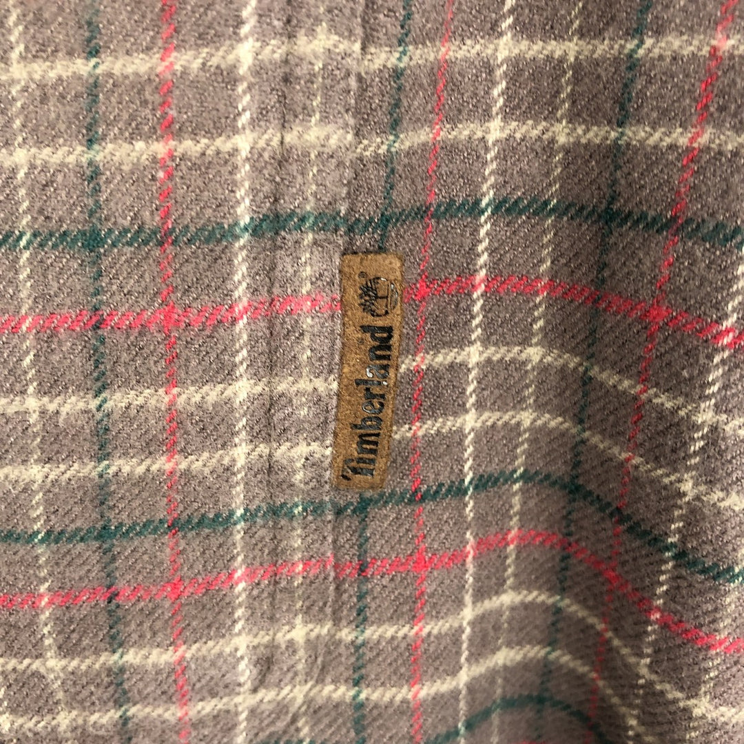 90s-00'S Timberland WEATHERGEAR Long-Sleeve Flannel Check Shirt, Men's XL (approx.), Vintage cotton brown type Vintage Second Hand