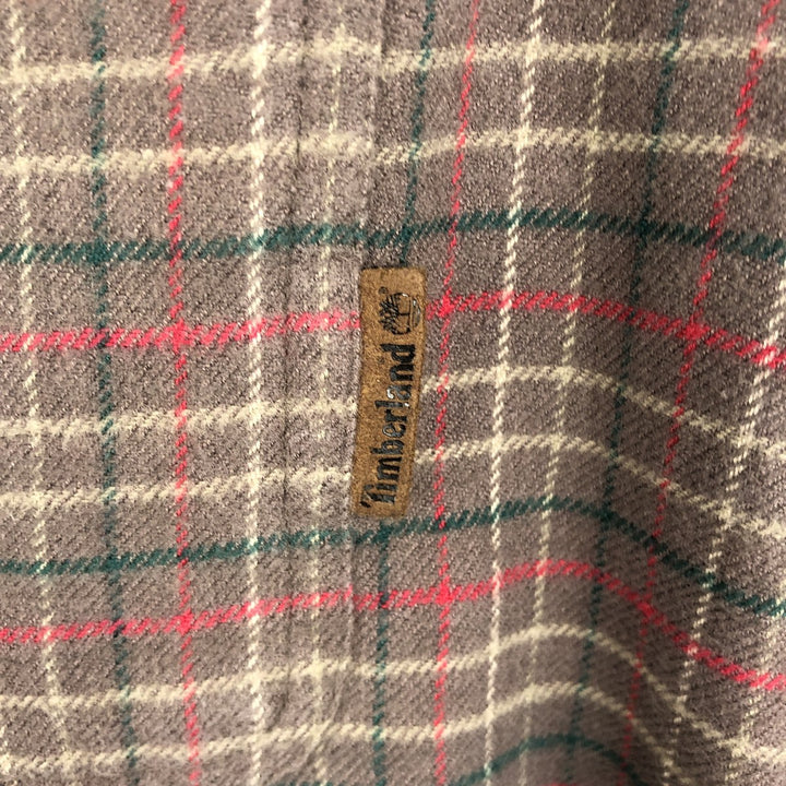 90s-00'S Timberland WEATHERGEAR Long-Sleeve Flannel Check Shirt, Men's XL (approx.), Vintage cotton brown type Vintage Second Hand