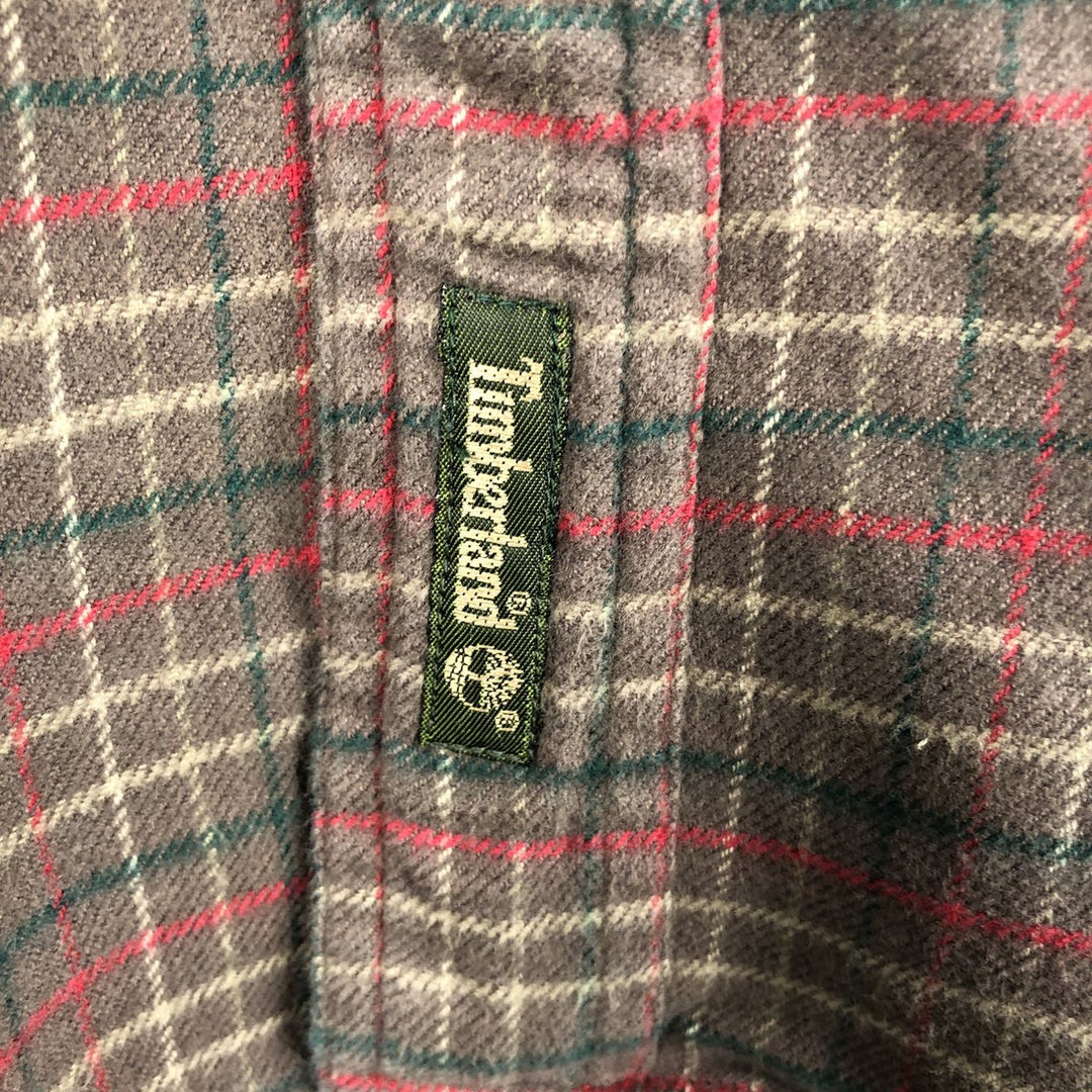 90s-00'S Timberland WEATHERGEAR Long-Sleeve Flannel Check Shirt, Men's XL (approx.), Vintage cotton brown type Vintage Second Hand