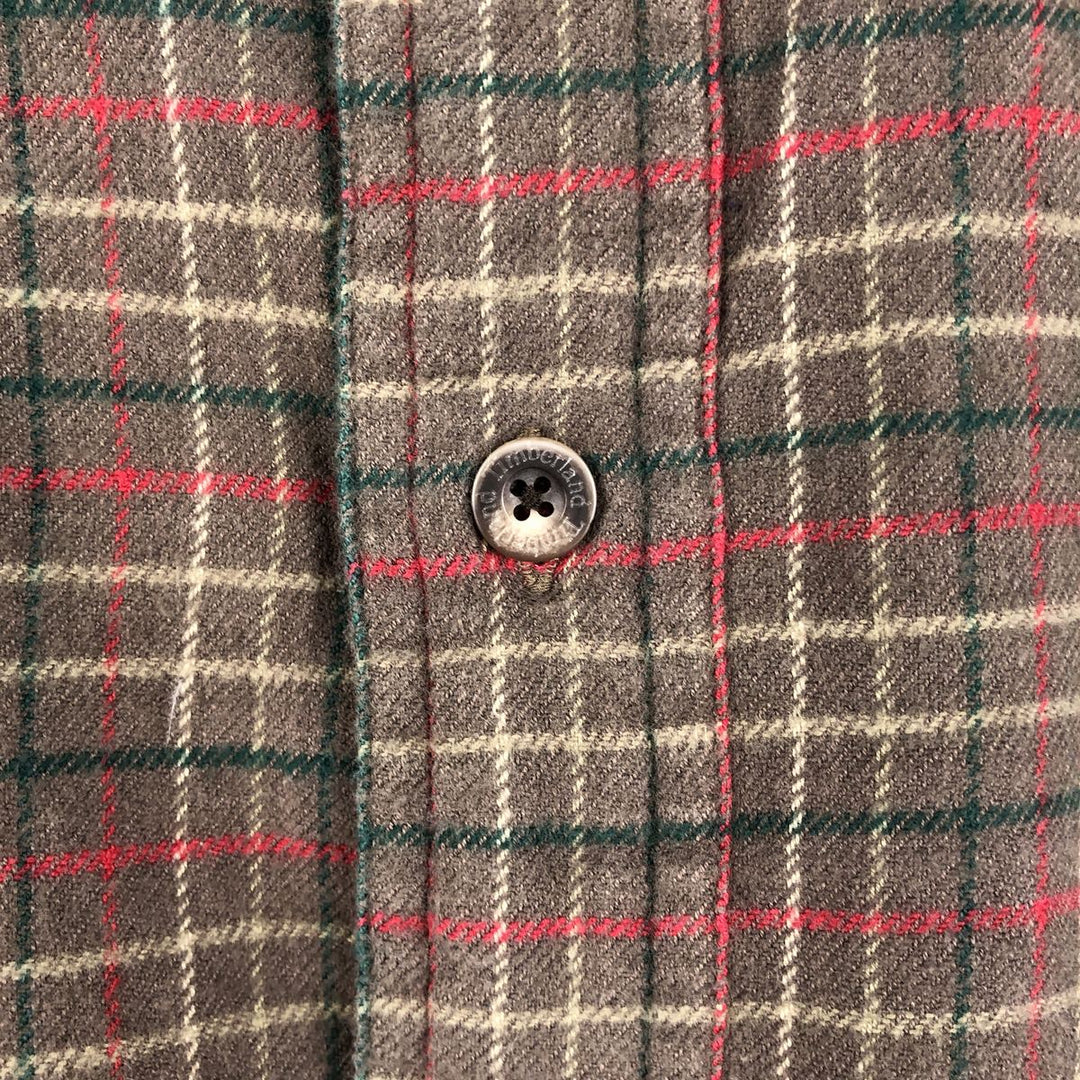 90s-00'S Timberland WEATHERGEAR Long-Sleeve Flannel Check Shirt, Men's XL (approx.), Vintage cotton brown type Vintage Second Hand