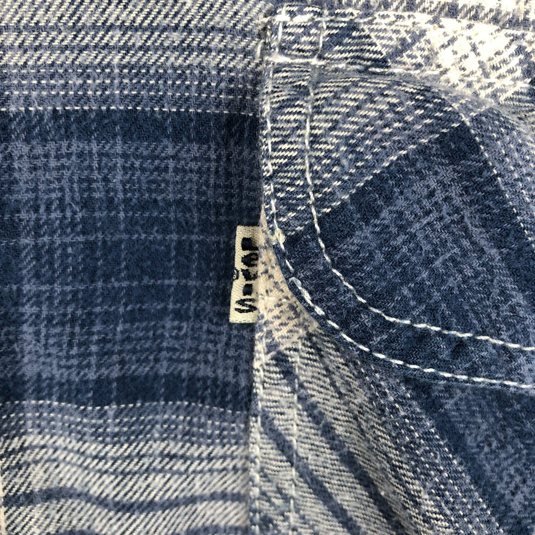 Levi's Ombre Check Long Sleeve Flannel Check Shirt, Men's Size XL cotton blue type Vintage Second Hand