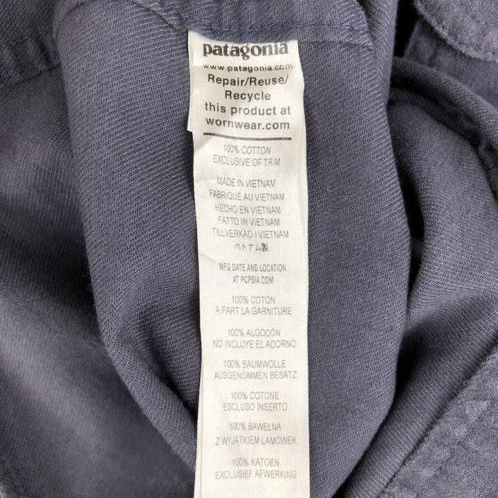 Patagonia ORGANIC COTTON 42410FA23 Long-Sleeve Flannel Shirt, Men's Size L (approx.) cotton navy blue type Vintage Second Hand