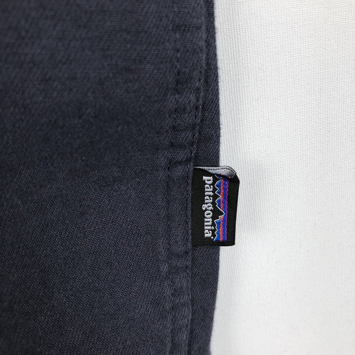 Patagonia ORGANIC COTTON 42410FA23 Long-Sleeve Flannel Shirt, Men's Size L (approx.) cotton navy blue type Vintage Second Hand