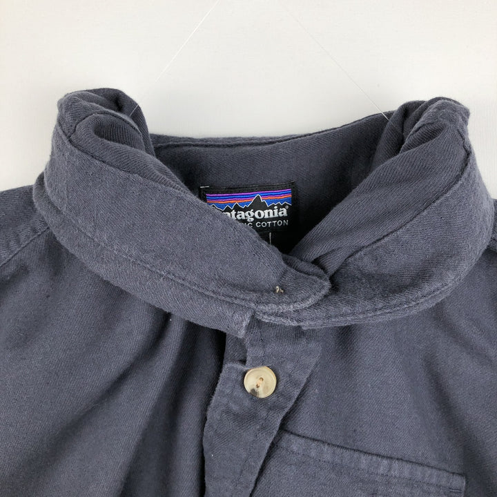 Patagonia ORGANIC COTTON 42410FA23 Long-Sleeve Flannel Shirt, Men's Size L (approx.) cotton navy blue type Vintage Second Hand