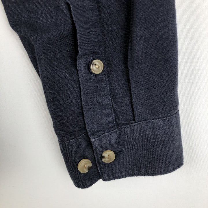 Patagonia ORGANIC COTTON 42410FA23 Long-Sleeve Flannel Shirt, Men's Size L (approx.) cotton navy blue type Vintage Second Hand