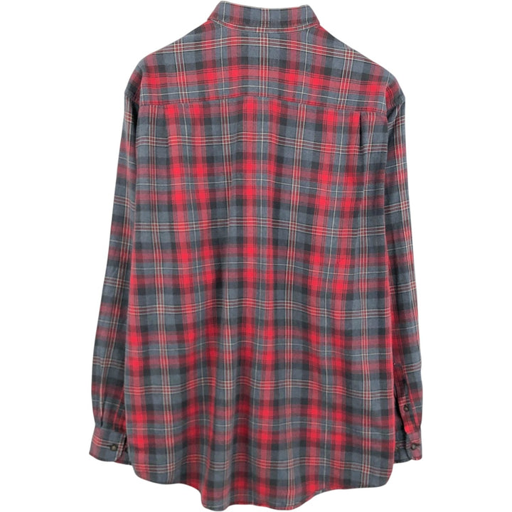 Eddie Bauer Lightflannel Check Shirt, Men's Size L cotton red type Vintage Second Hand