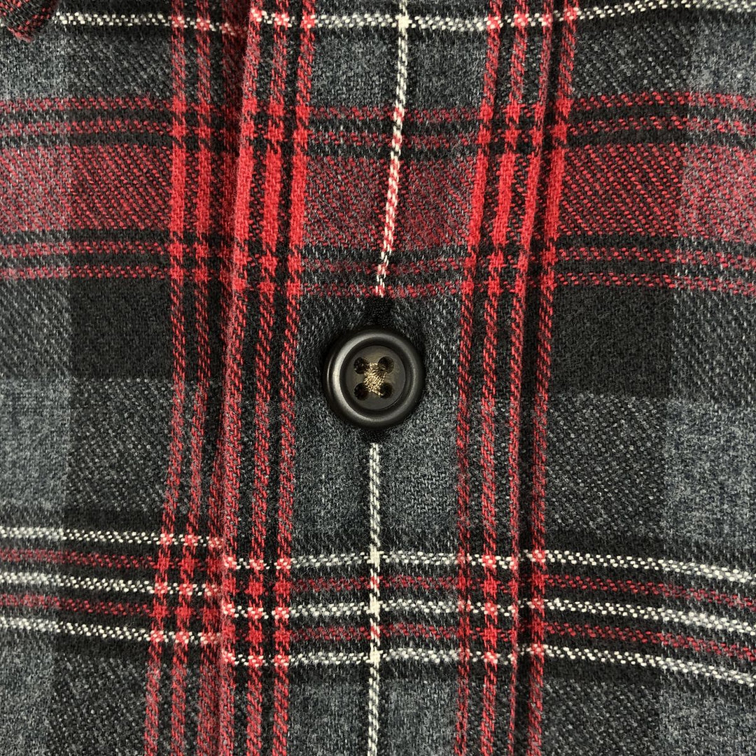 Eddie Bauer Lightflannel Check Shirt, Men's Size L cotton red type Vintage Second Hand