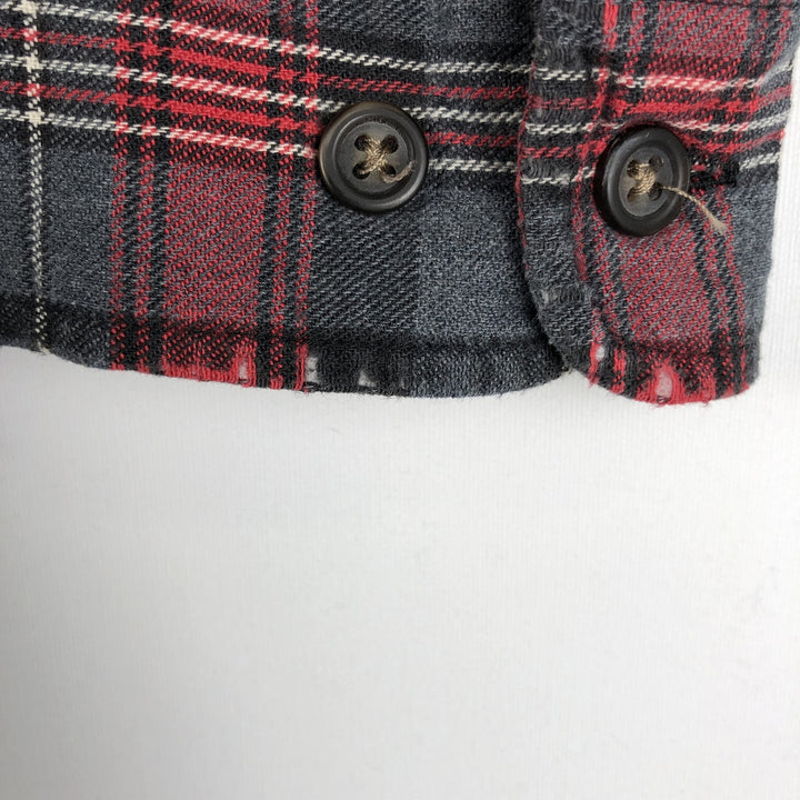 Eddie Bauer Lightflannel Check Shirt, Men's Size L cotton red type Vintage Second Hand