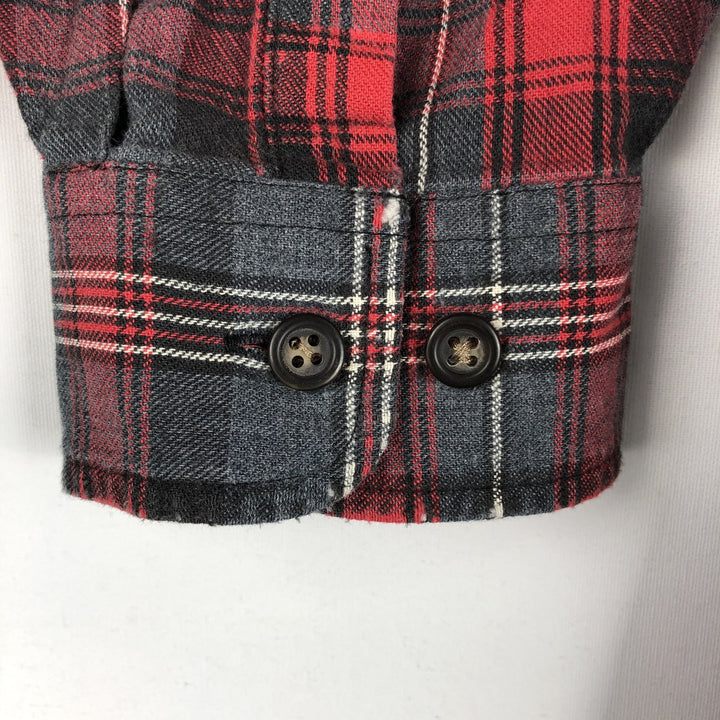 Eddie Bauer Lightflannel Check Shirt, Men's Size L cotton red type Vintage Second Hand