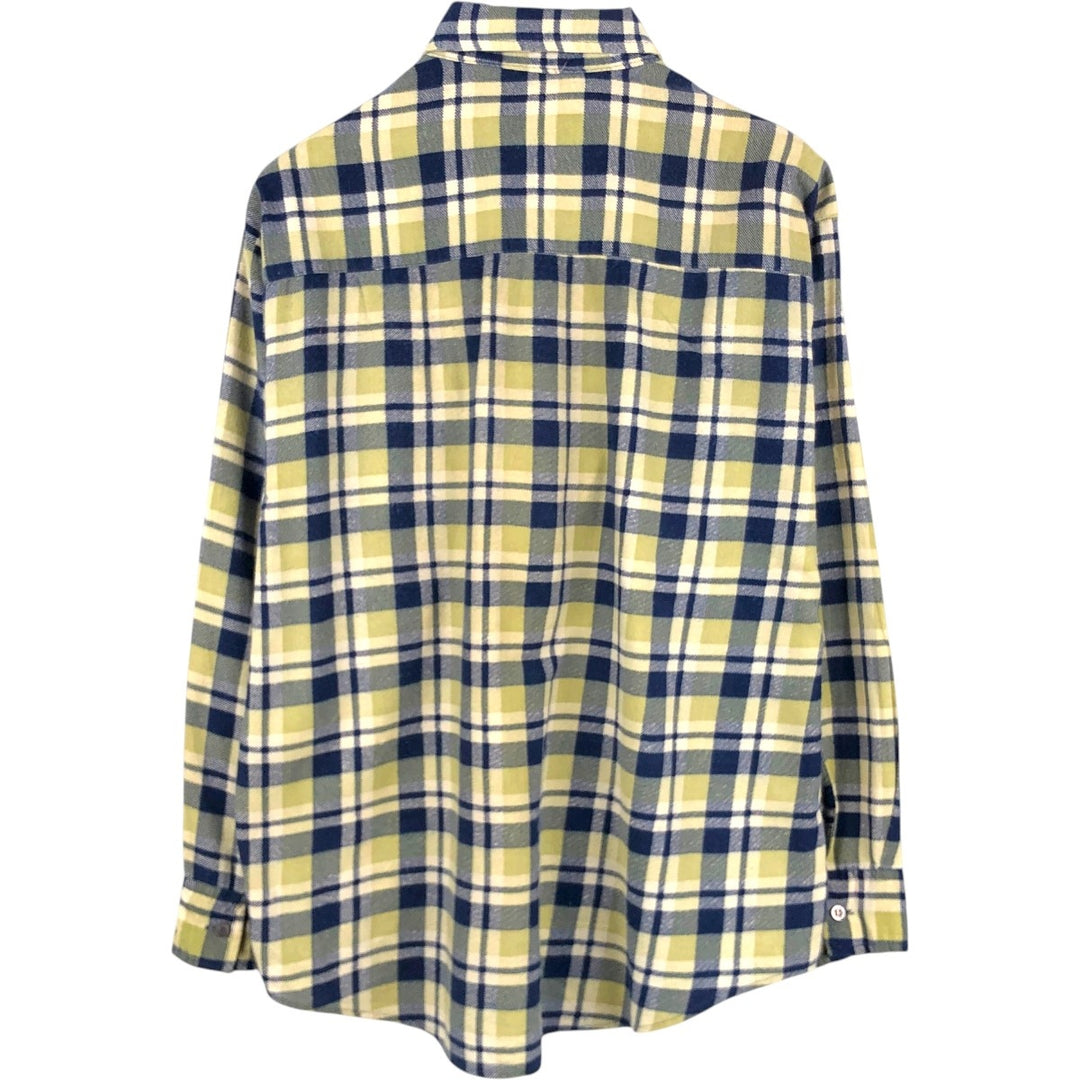 90'S McGREGOR BAGPIPER Long-Sleeve Printed Flannel Check Shirt, Men's Size M (approx.), Vintage cotton yellow type Vintage Second Hand