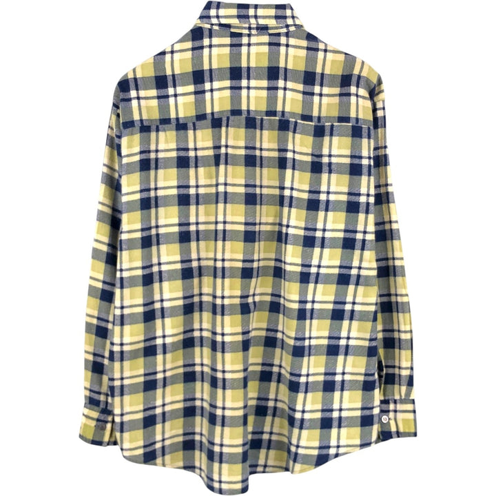 90'S McGREGOR BAGPIPER Long-Sleeve Printed Flannel Check Shirt, Men's Size M (approx.), Vintage cotton yellow type Vintage Second Hand