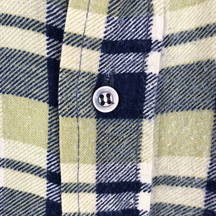 90'S McGREGOR BAGPIPER Long-Sleeve Printed Flannel Check Shirt, Men's Size M (approx.), Vintage cotton yellow type Vintage Second Hand