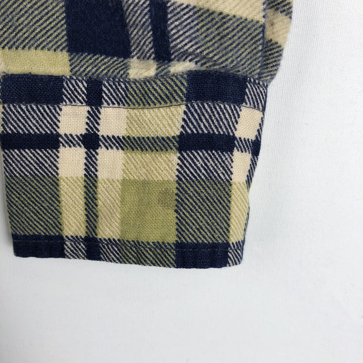 90'S McGREGOR BAGPIPER Long-Sleeve Printed Flannel Check Shirt, Men's Size M (approx.), Vintage cotton yellow type Vintage Second Hand
