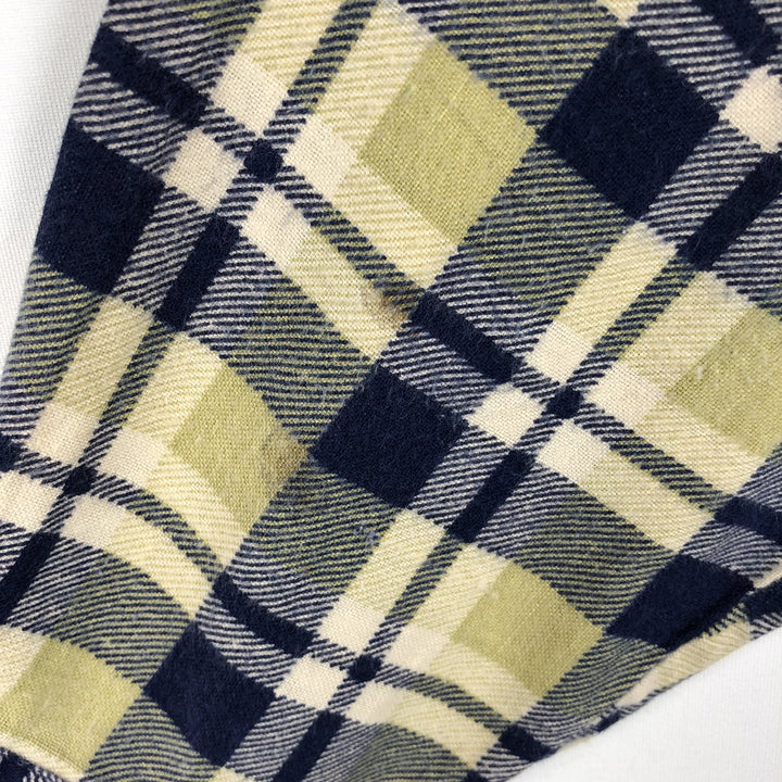 90'S McGREGOR BAGPIPER Long-Sleeve Printed Flannel Check Shirt, Men's Size M (approx.), Vintage cotton yellow type Vintage Second Hand