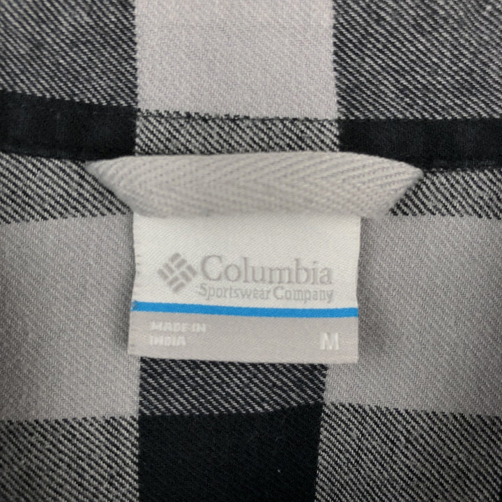 Columbia Buffalo Check Long-Sleeve Light Flannel Check Shirt (Men's Size M) cotton black type Vintage Second Hand