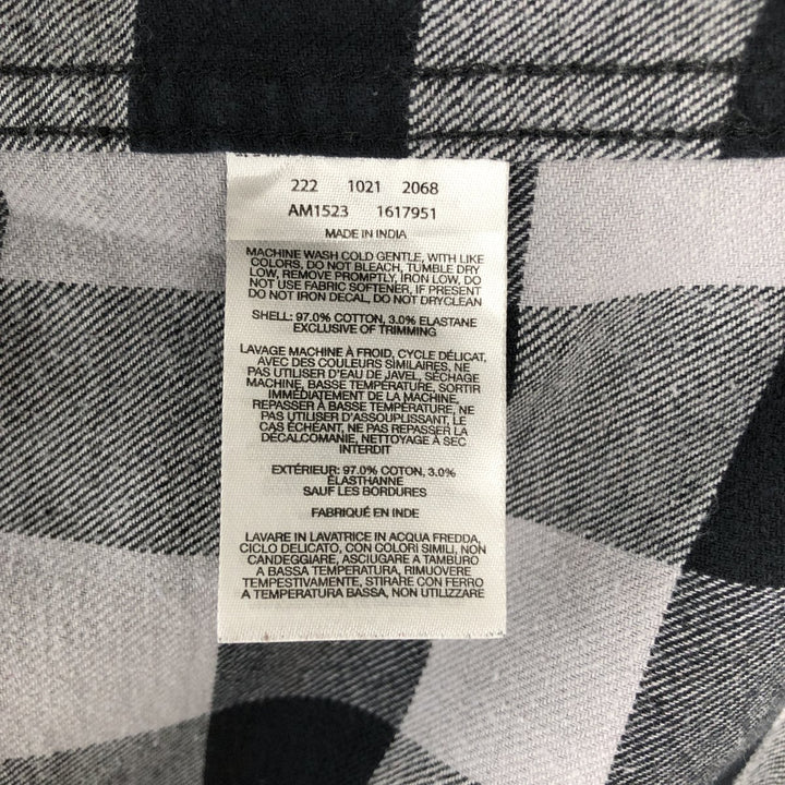 Columbia Buffalo Check Long-Sleeve Light Flannel Check Shirt (Men's Size M) cotton black type Vintage Second Hand