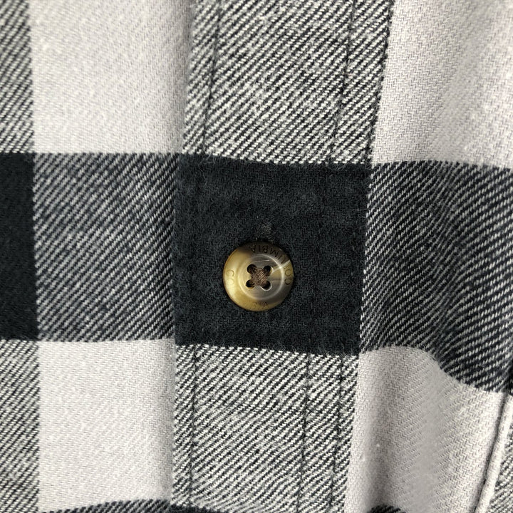 Columbia Buffalo Check Long-Sleeve Light Flannel Check Shirt (Men's Size M) cotton black type Vintage Second Hand