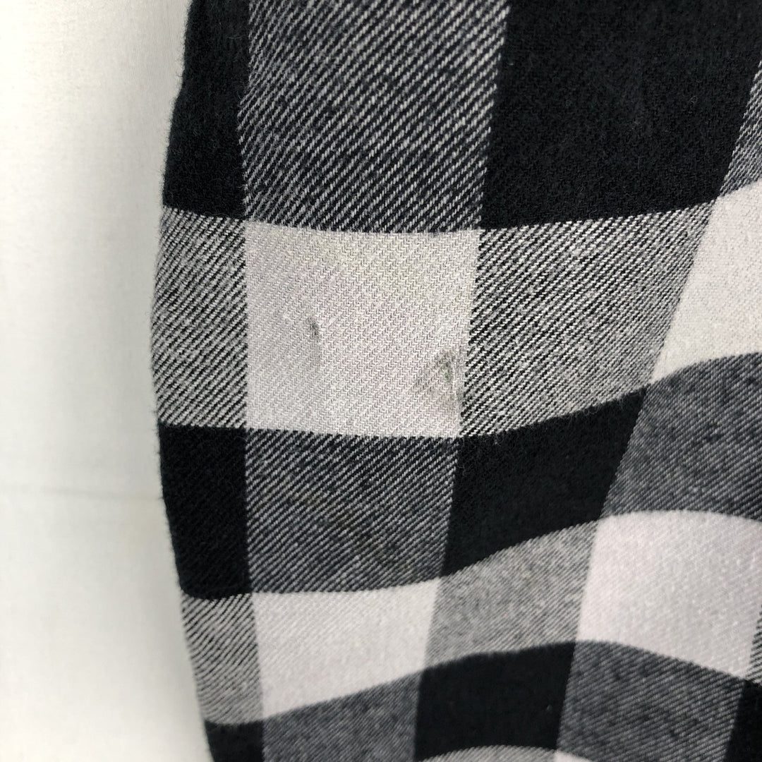 Columbia Buffalo Check Long-Sleeve Light Flannel Check Shirt (Men's Size M) cotton black type Vintage Second Hand