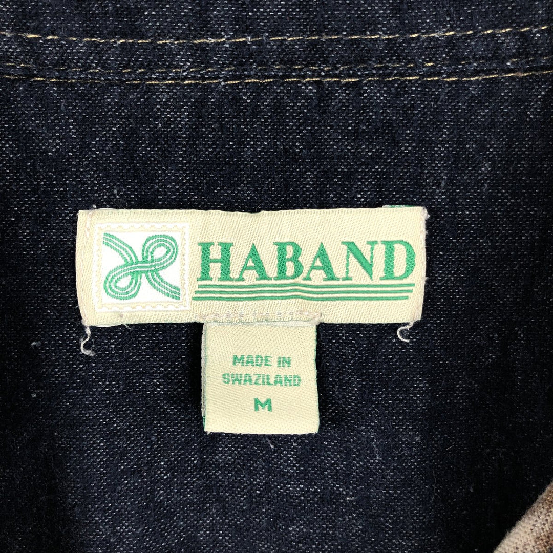 HABAND Long-Sleeve Printed Flannel Check Shirt, Men's Size M (Equivalent), Vintage unclear brown type Vintage Second Hand