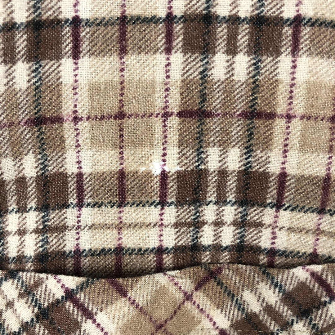 HABAND Long-Sleeve Printed Flannel Check Shirt, Men's Size M (Equivalent), Vintage unclear brown type Vintage Second Hand
