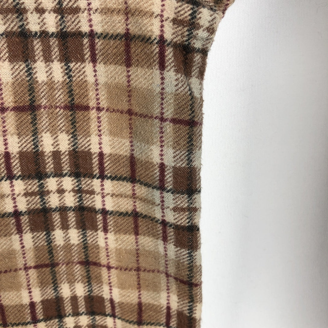 HABAND Long-Sleeve Printed Flannel Check Shirt, Men's Size M (Equivalent), Vintage unclear brown type Vintage Second Hand