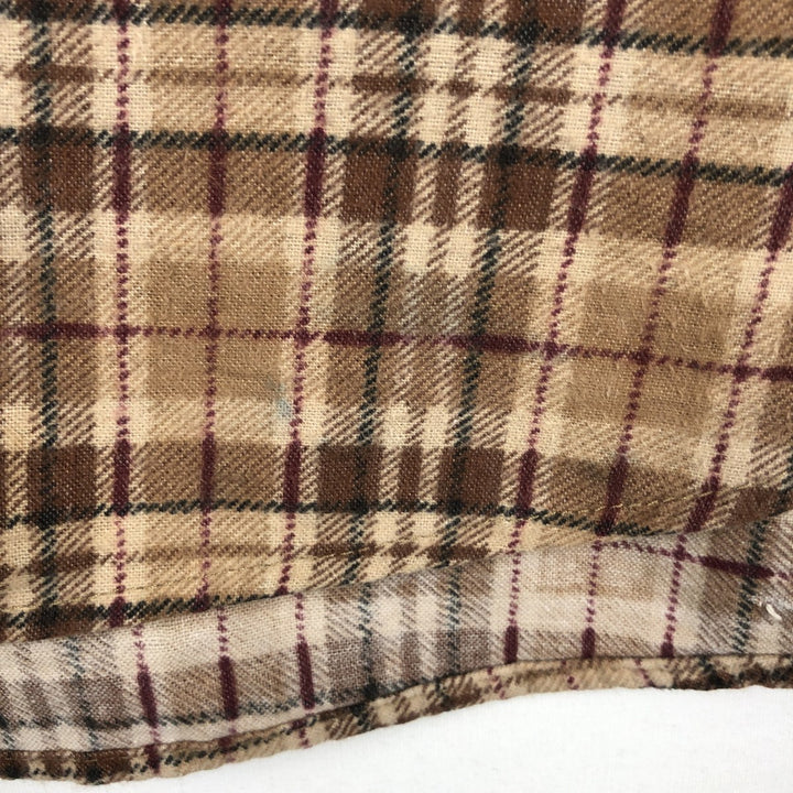 HABAND Long-Sleeve Printed Flannel Check Shirt, Men's Size M (Equivalent), Vintage unclear brown type Vintage Second Hand