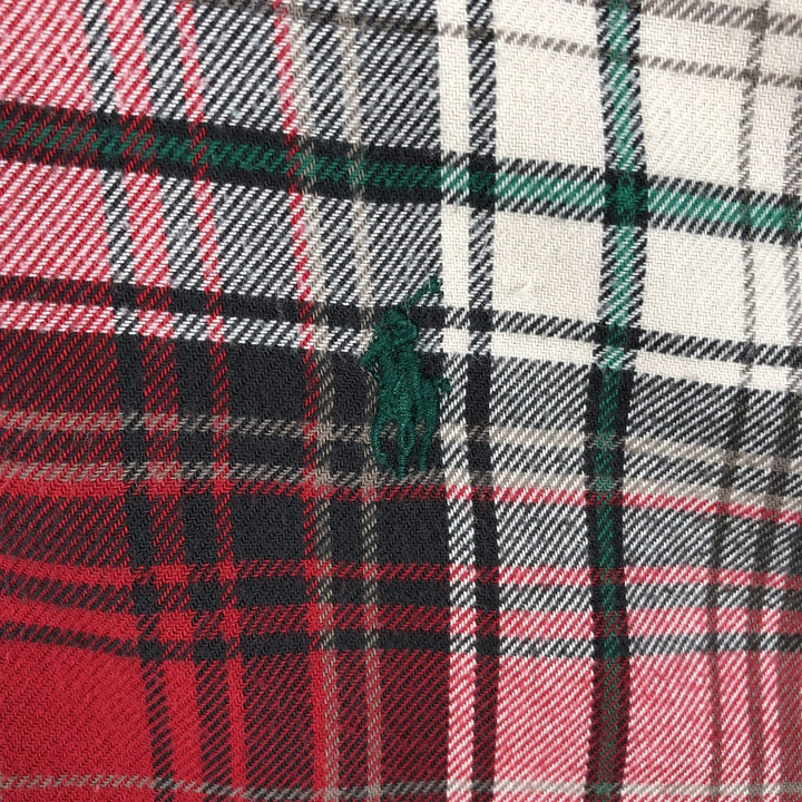 Ralph Lauren Classic Fit Long Sleeve Button Down Light Flannel Check Shirt Men's XL cotton red type Vintage Second Hand