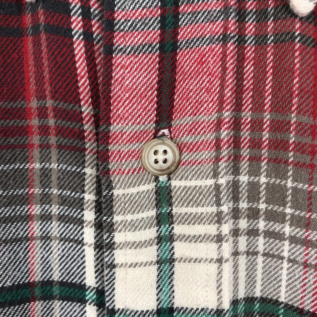 Ralph Lauren Classic Fit Long Sleeve Button Down Light Flannel Check Shirt Men's XL cotton red type Vintage Second Hand