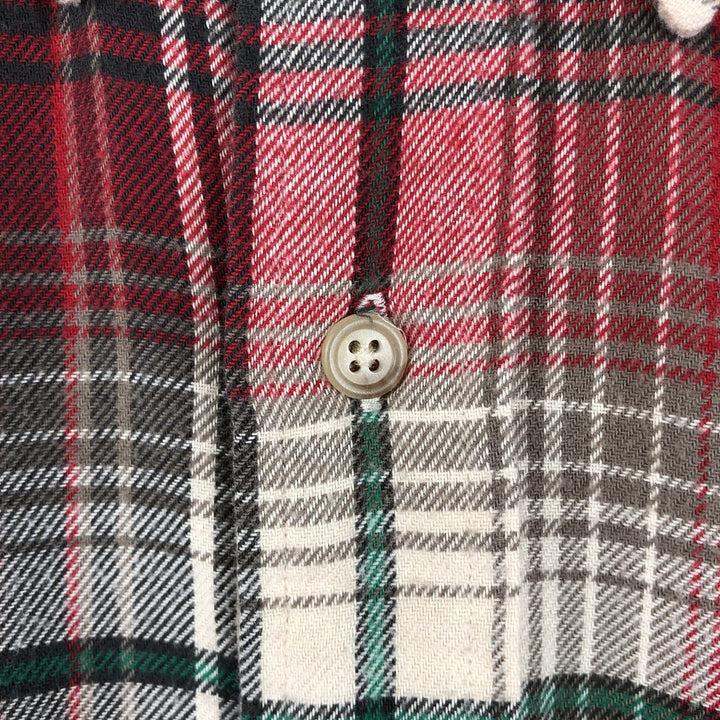 Ralph Lauren Classic Fit Long Sleeve Button Down Light Flannel Check Shirt Men's XL cotton red type Vintage Second Hand