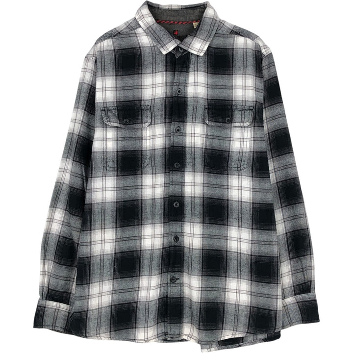 WOOLRICH Ombre Check Long Sleeve Light Nell Check Shirt, Men's XL cotton black type Vintage Second Hand
